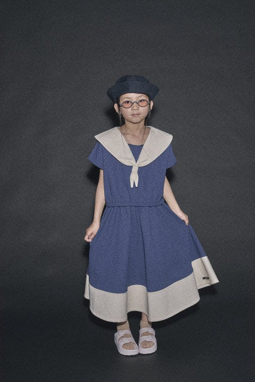 Cruise Collar Top Dark Blue