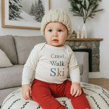 long sleeve graphic bodysuit | crawl walk ski