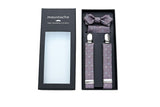 Purple Dotted Suspenders Set