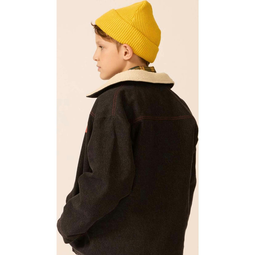 Organic Waffle Knit Beanie in Brass Yellow