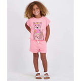Girls French Terry Top & Short | Glitter Cheetah