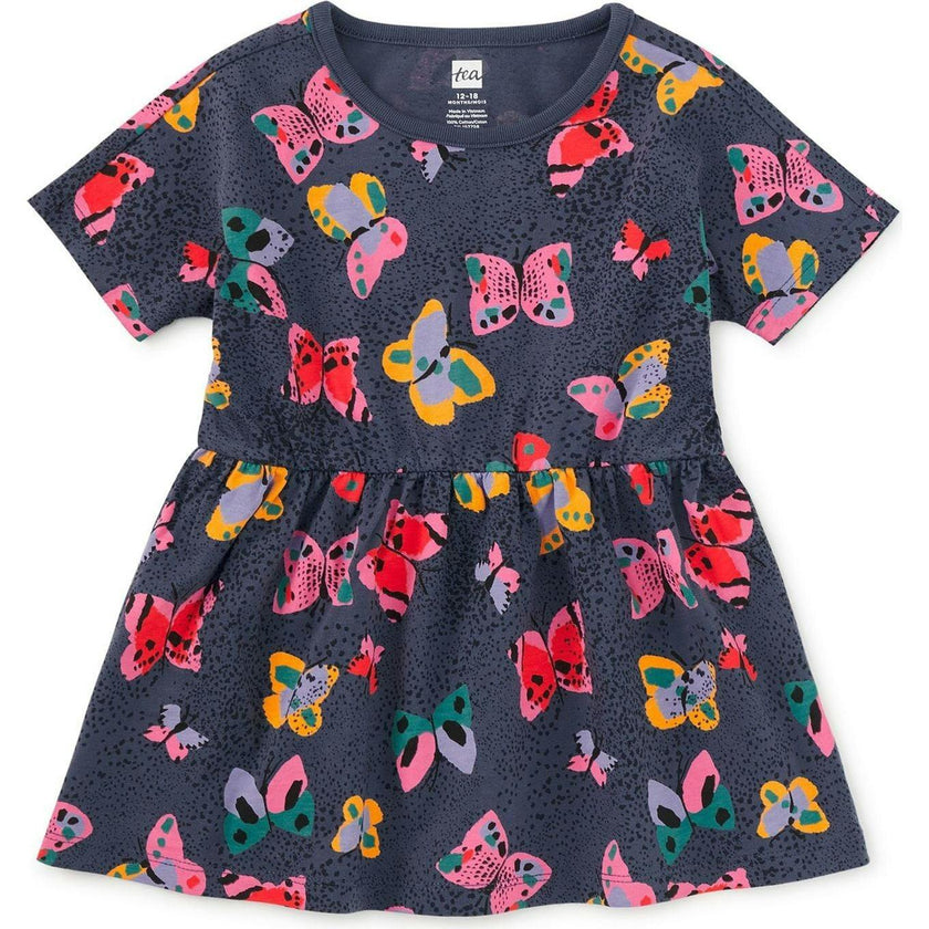 Short Sleeve Twirl Dress, Multi