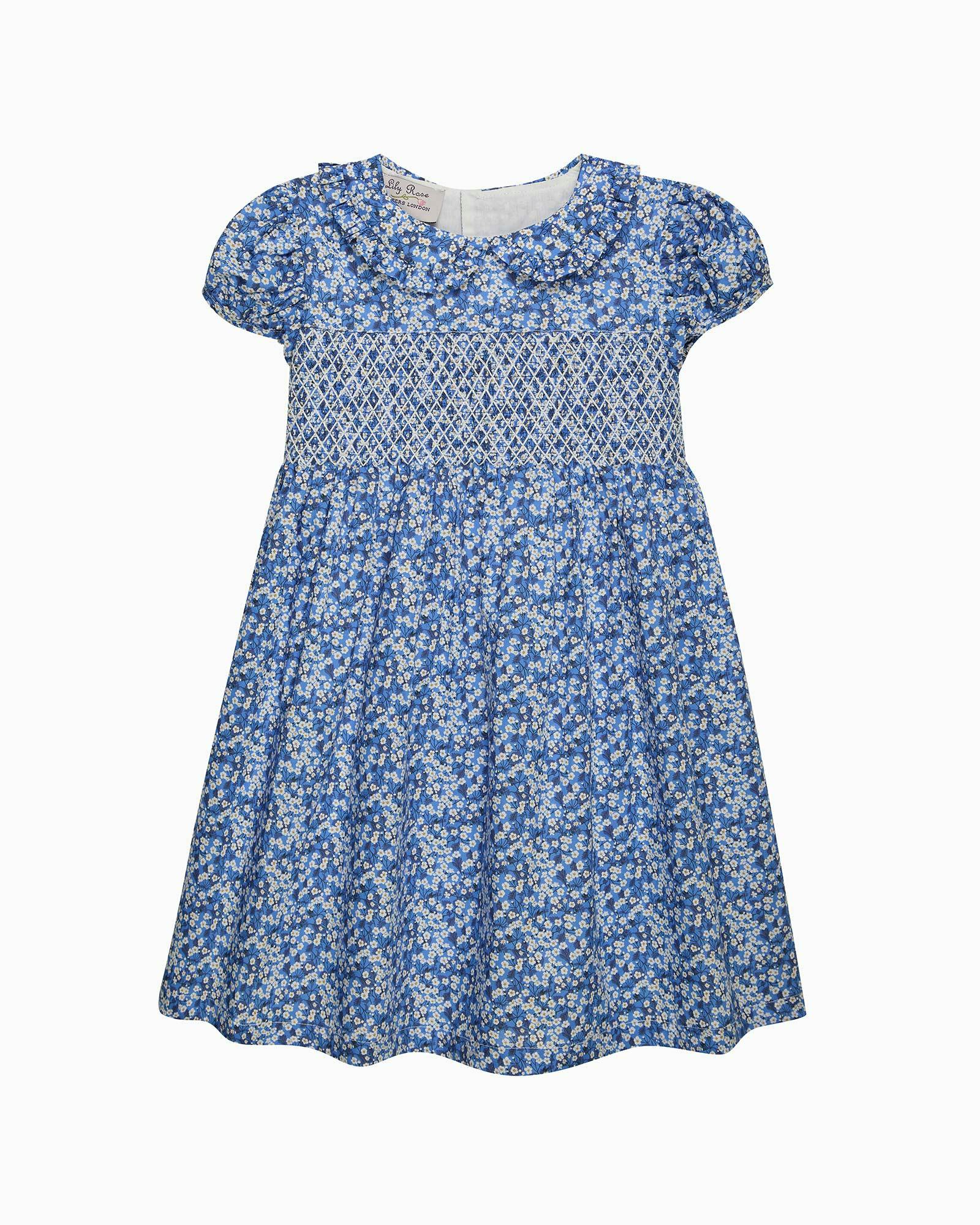 Smocked Dress in Blue Mitsi Valeria