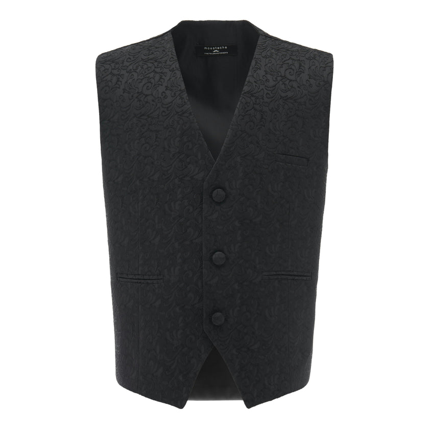 Black Paisley Print Vest and Bowtie
