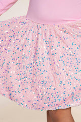 Simply Soft Long Sleeve Sequin Be Happy Dress