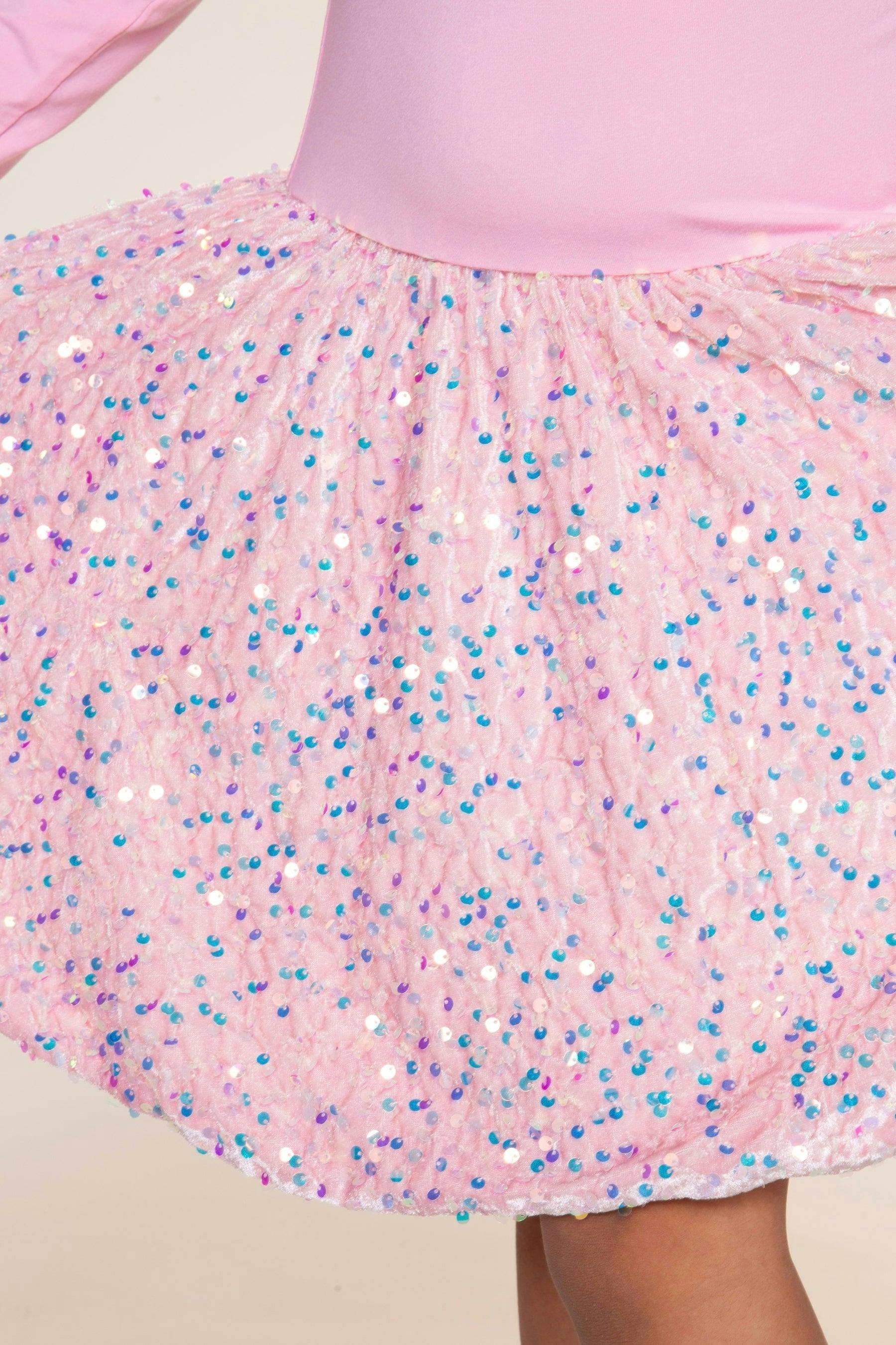 Simply Soft Long Sleeve Sequin Be Happy Dress