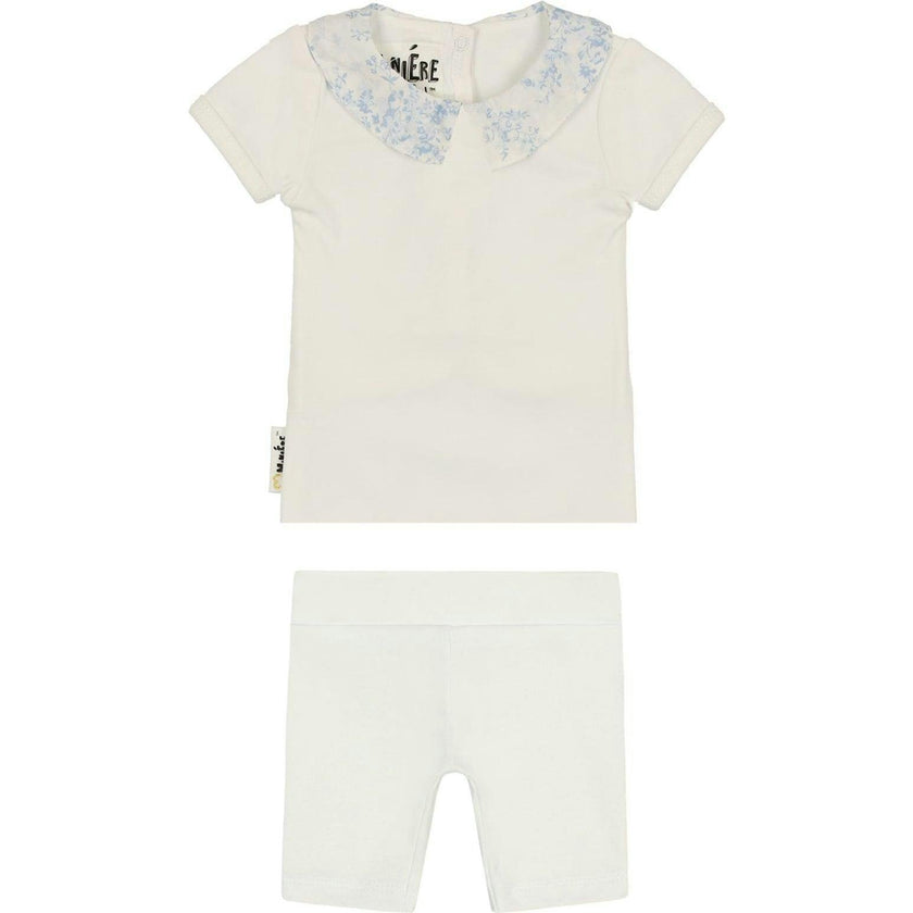 Floral Collar 2-Piece Top & Short Set