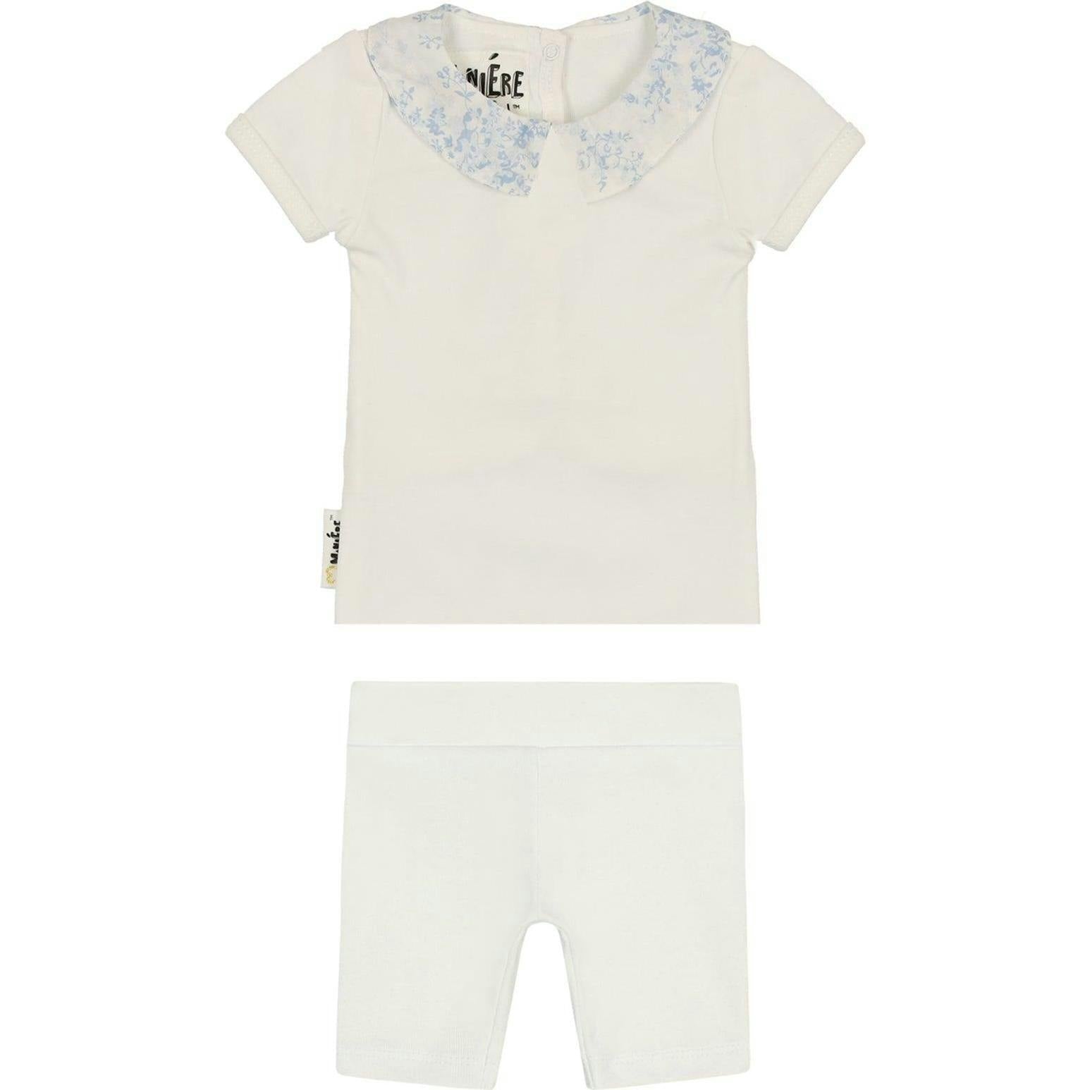 Floral Collar 2-Piece Top & Short Set
