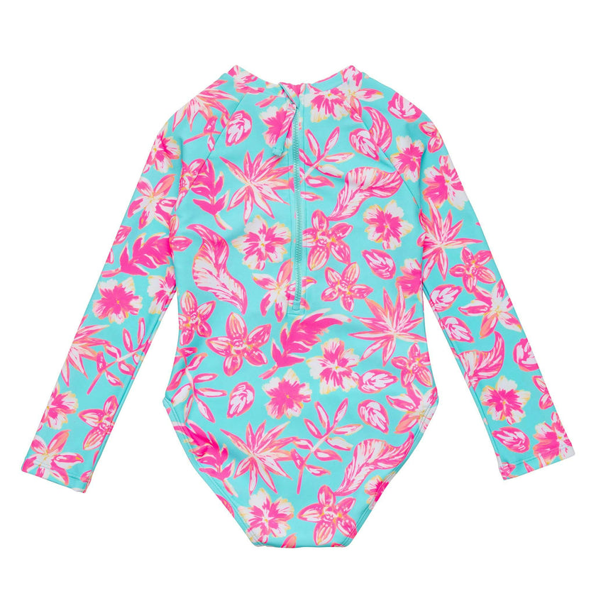 Tropical Glow Recycled LS Surf Suit