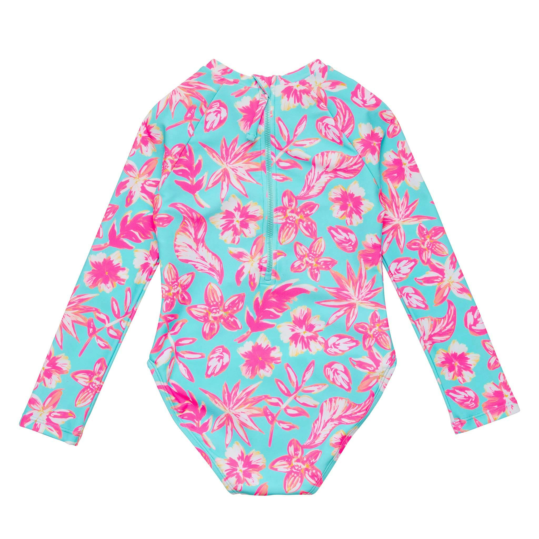 Tropical Glow Recycled LS Surf Suit