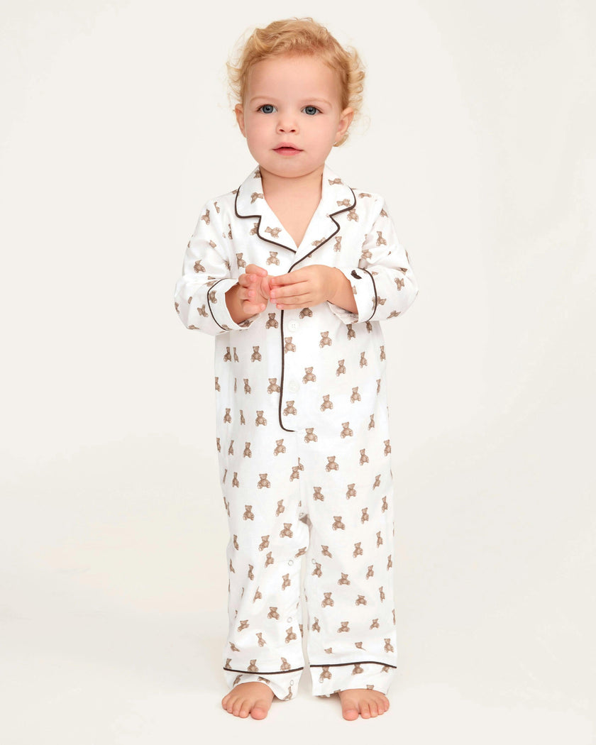 Baby's Twill Classic Romper in Teddy Tales