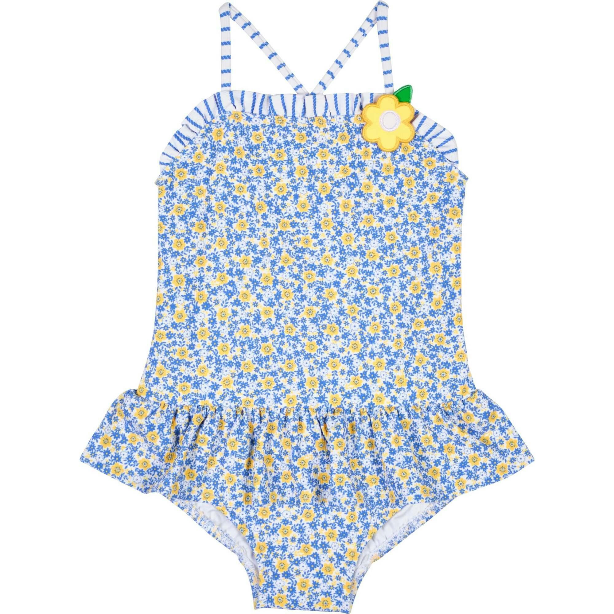 Floral Skirted Swimsuit with Flower