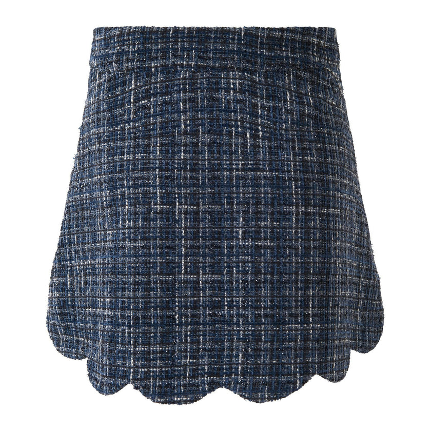 Navy Tweed Skirt Set