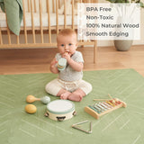 Fun Musical Instruments for Toddlers - Wooden Montessori Toy Gift for Babies & Kids 1-3 - Explore Sounds Through Play - Incl. Xylophone