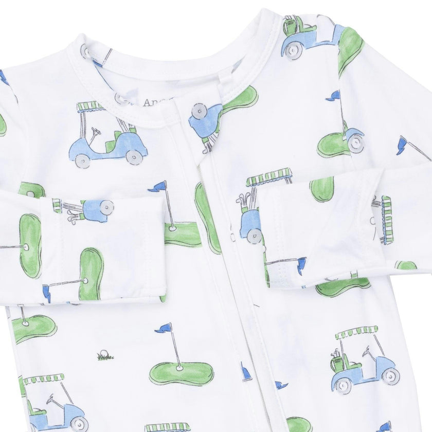 Golf Carts Blue - 2 Way Zipper Footie