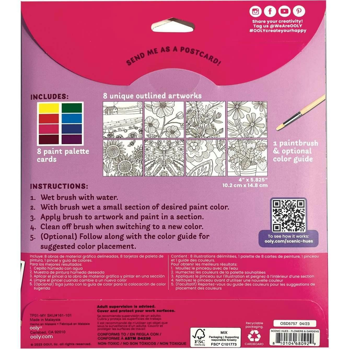 Scenic Hues DIY Watercolor Art Kit - Flowers and Gardens
