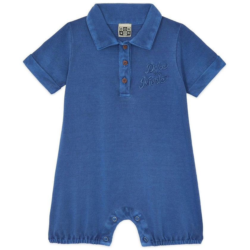 Mediterranean Blue Lewis Polo Romper