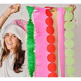 Packed Party Holiday Hues Crepe Paper Streamer Backdrop Kit - 6 Colors of 72-Inch Crepe Paper Rolls with 60-Inch Gold Satin Ribbon for Holiday Photo Walls