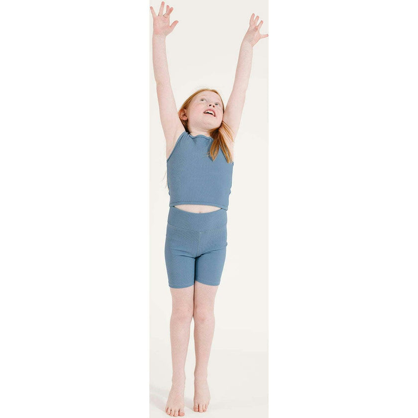 Ribbed Cycle Shorts, Blue