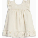 Lorena Seersucker Double Ruffle Sleeve Dress - Dune Stripe