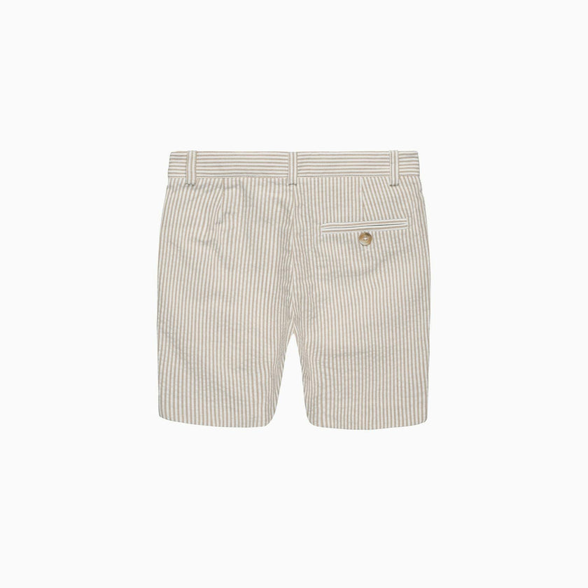 Theo Tailored Shorts in Oatmeal Stripe