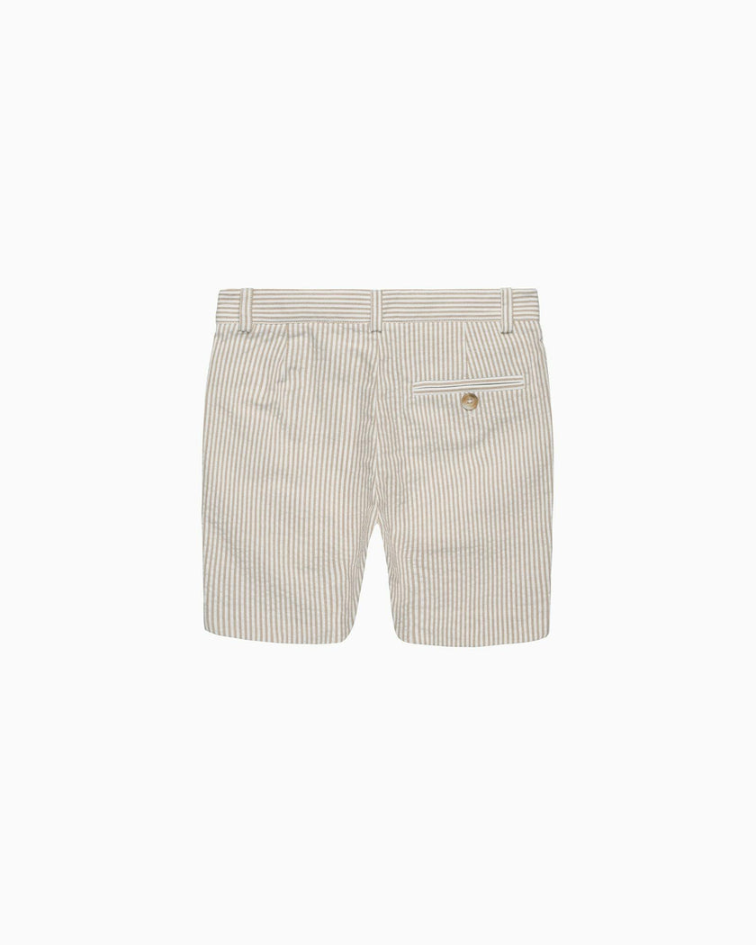 Theo Tailored Shorts in Oatmeal Stripe