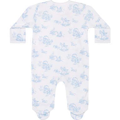 Blue Toile Crossover Footie