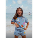 Happy Daisy Print 2-Piece Tee & Short Set