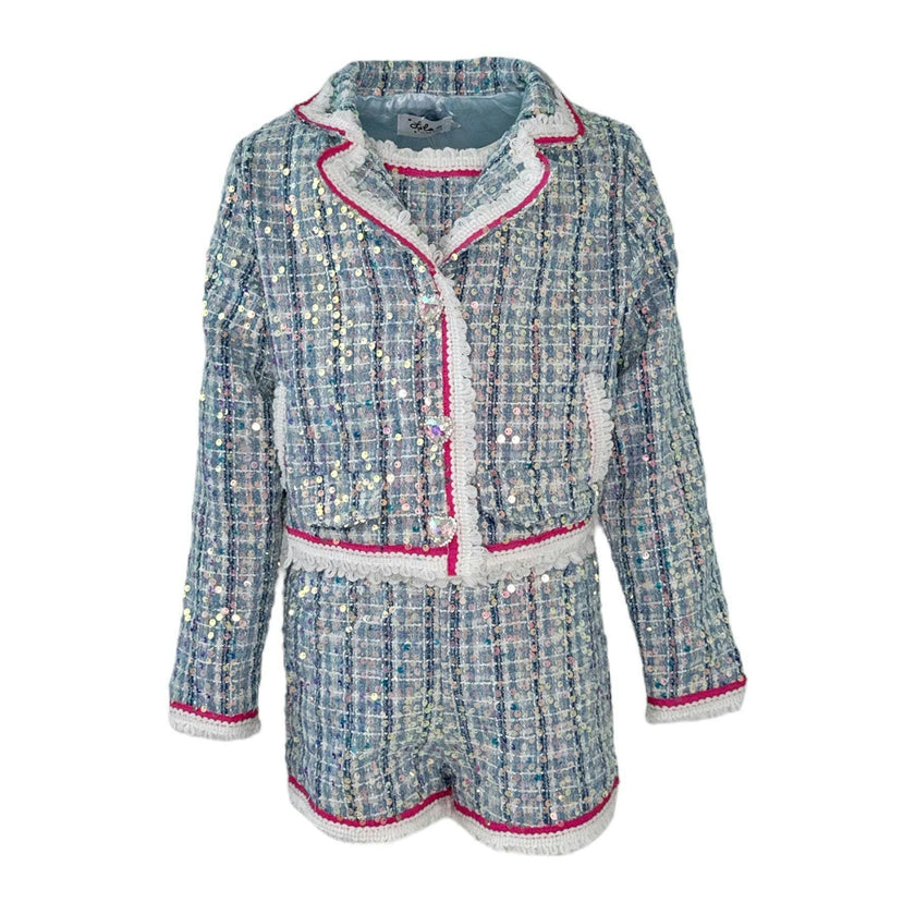 3-In-1 Plaid 3-Piece Contrast Trim Coco Suit