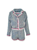 3-In-1 Plaid 3-Piece Contrast Trim Coco Suit