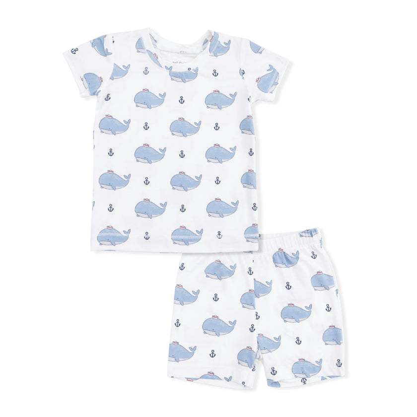 Bubbly Sailor Whales Blue - Loungewear Short Set