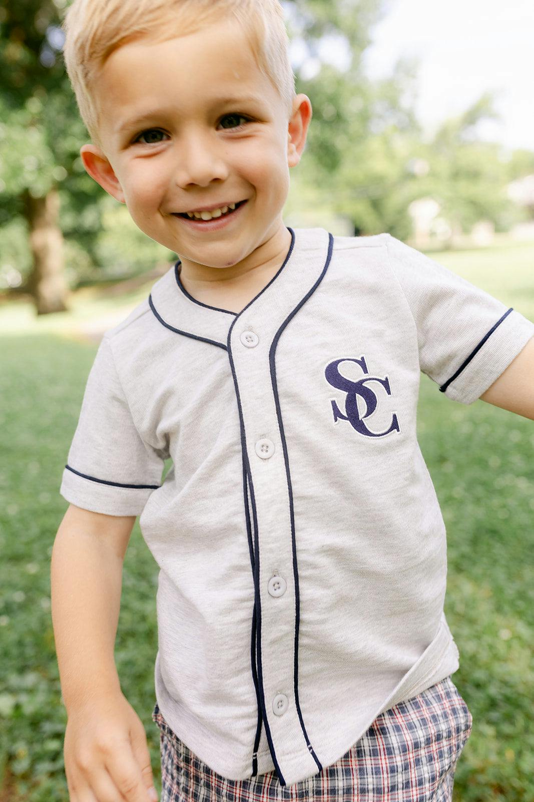 Jones Baseball Jersey - Heather Grey