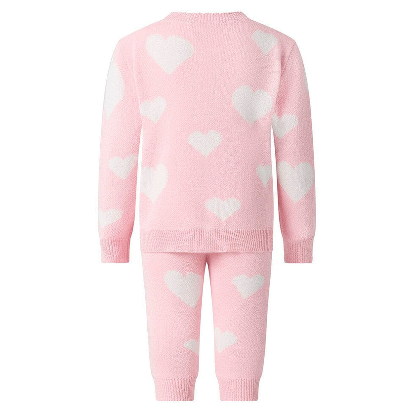 Heart Knit Cardigan & Leggings Set