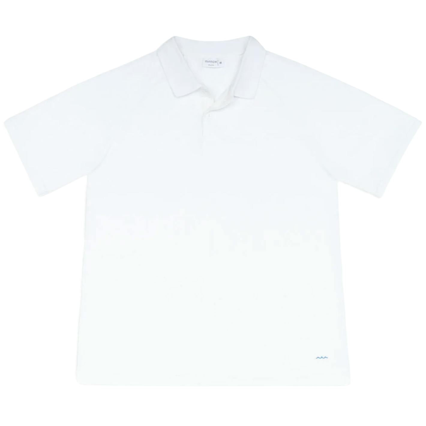 men's shell white french terry polo