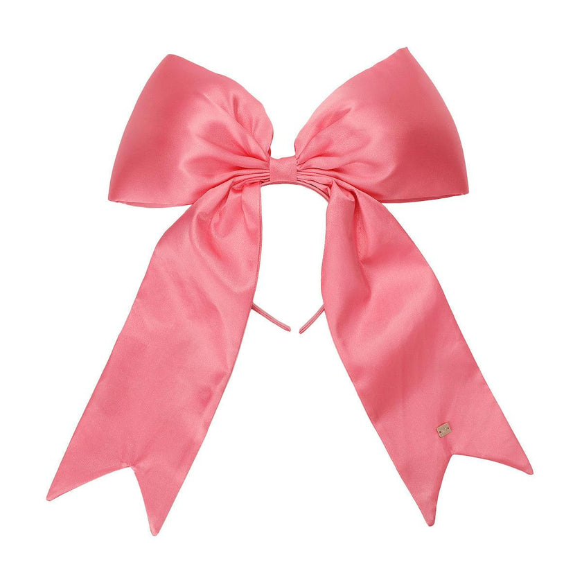 Packed Party Pink Jumbo Satin Bow Headband - Oversized Statement Bow Headband for Birthday Parties Bachelorettes Galentines and Everyday Glam, One Size