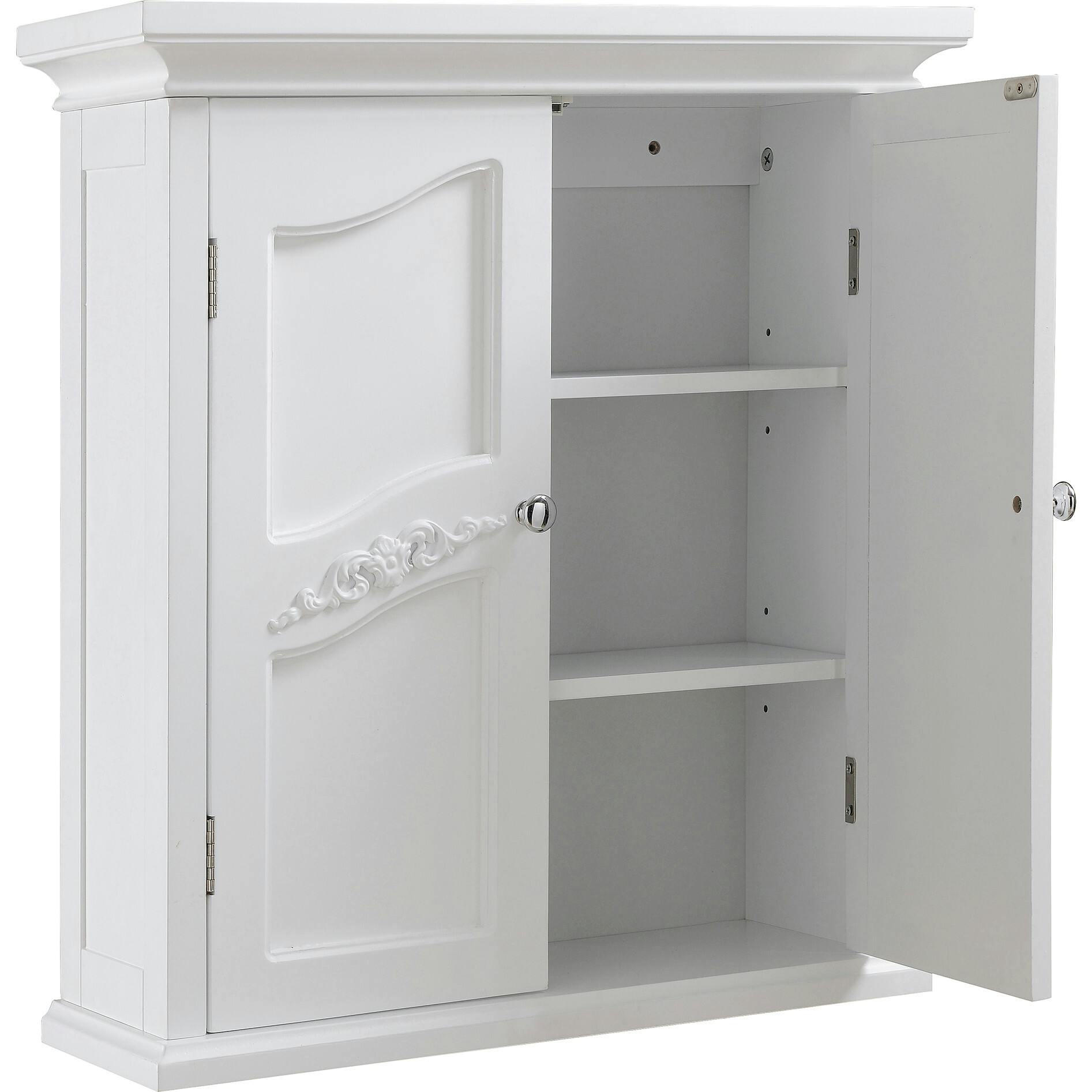 Versailles Wooden Wall Cabinet with 2 Shelves