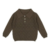 Textured Triangle Classic Collared Relaxed Fit Sweater