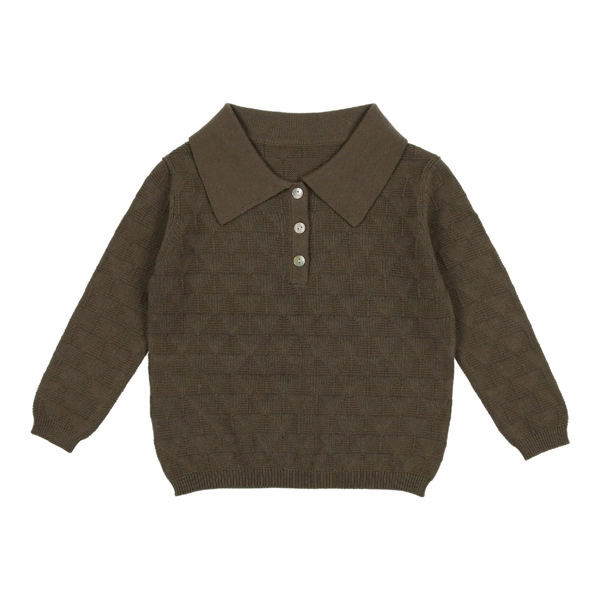 Textured Triangle Classic Collared Relaxed Fit Sweater