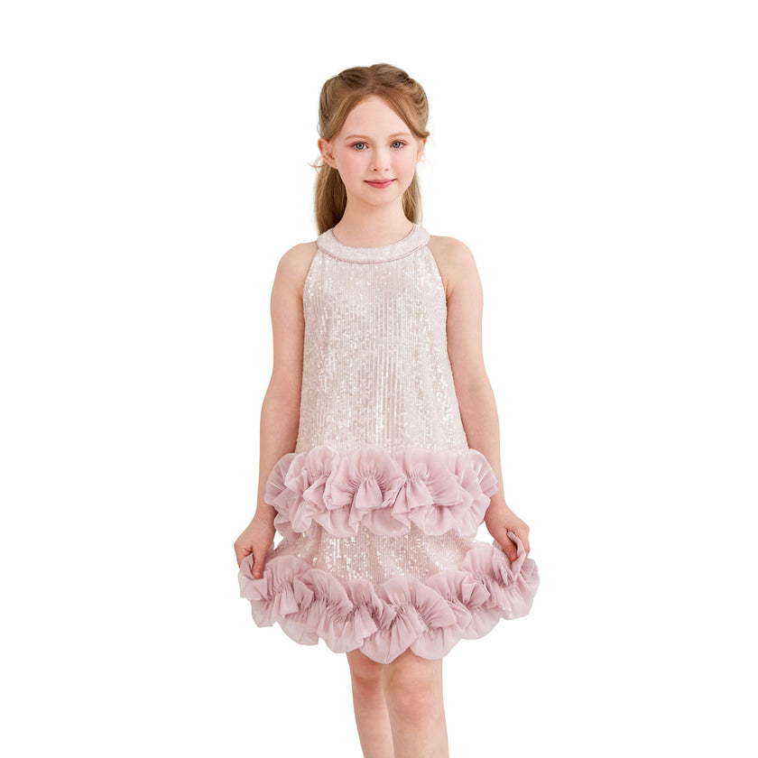 Light Pink Ameliora Ruffle Skirt Set