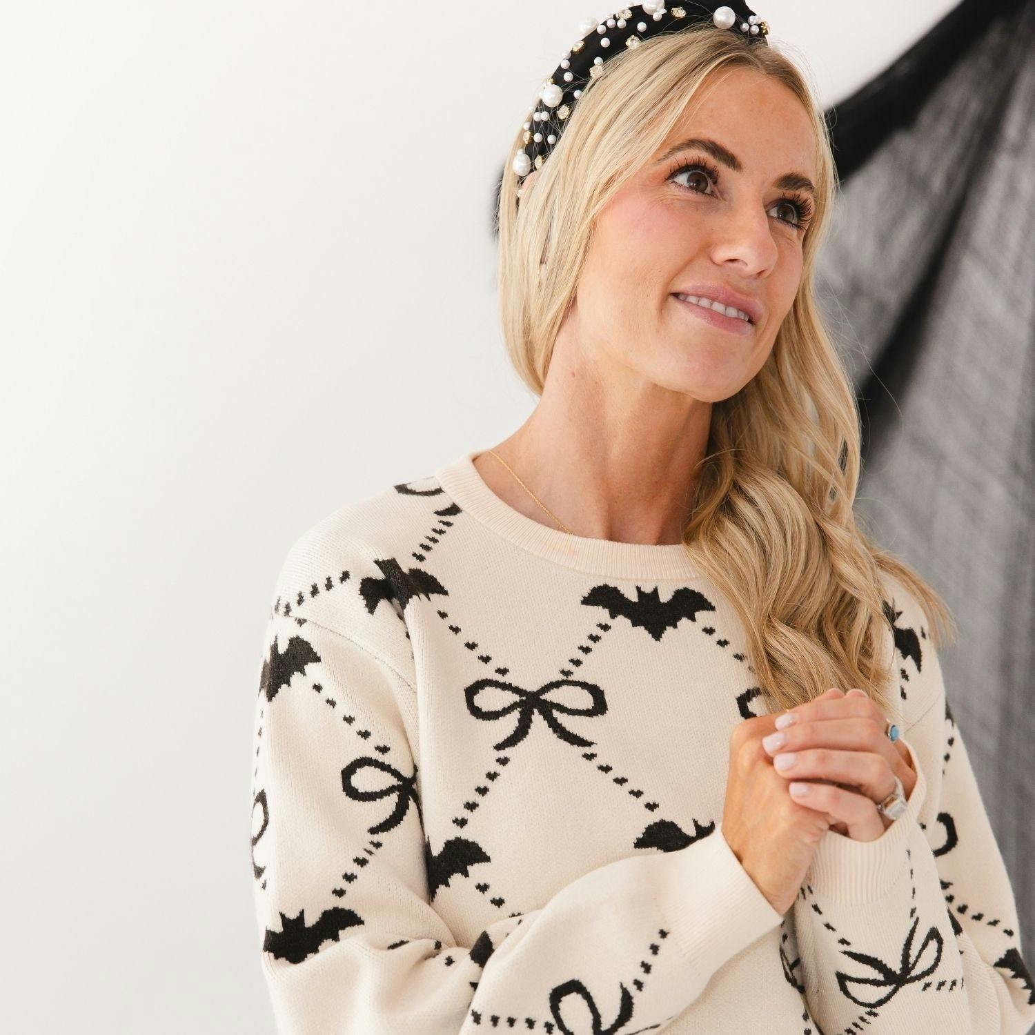 Bat Trellis Halloween Women's Sweater