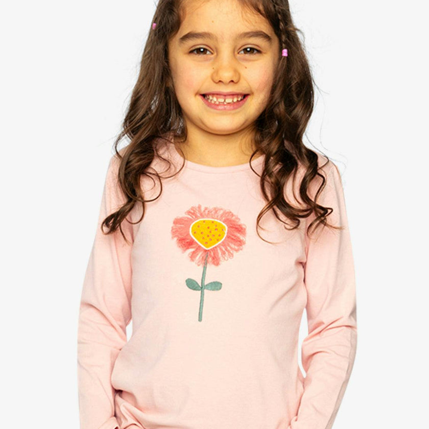 Long Sleeve Organic Cotton T-Shirt Pale Dusty Pink