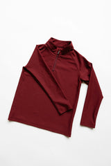 maroon half-zip