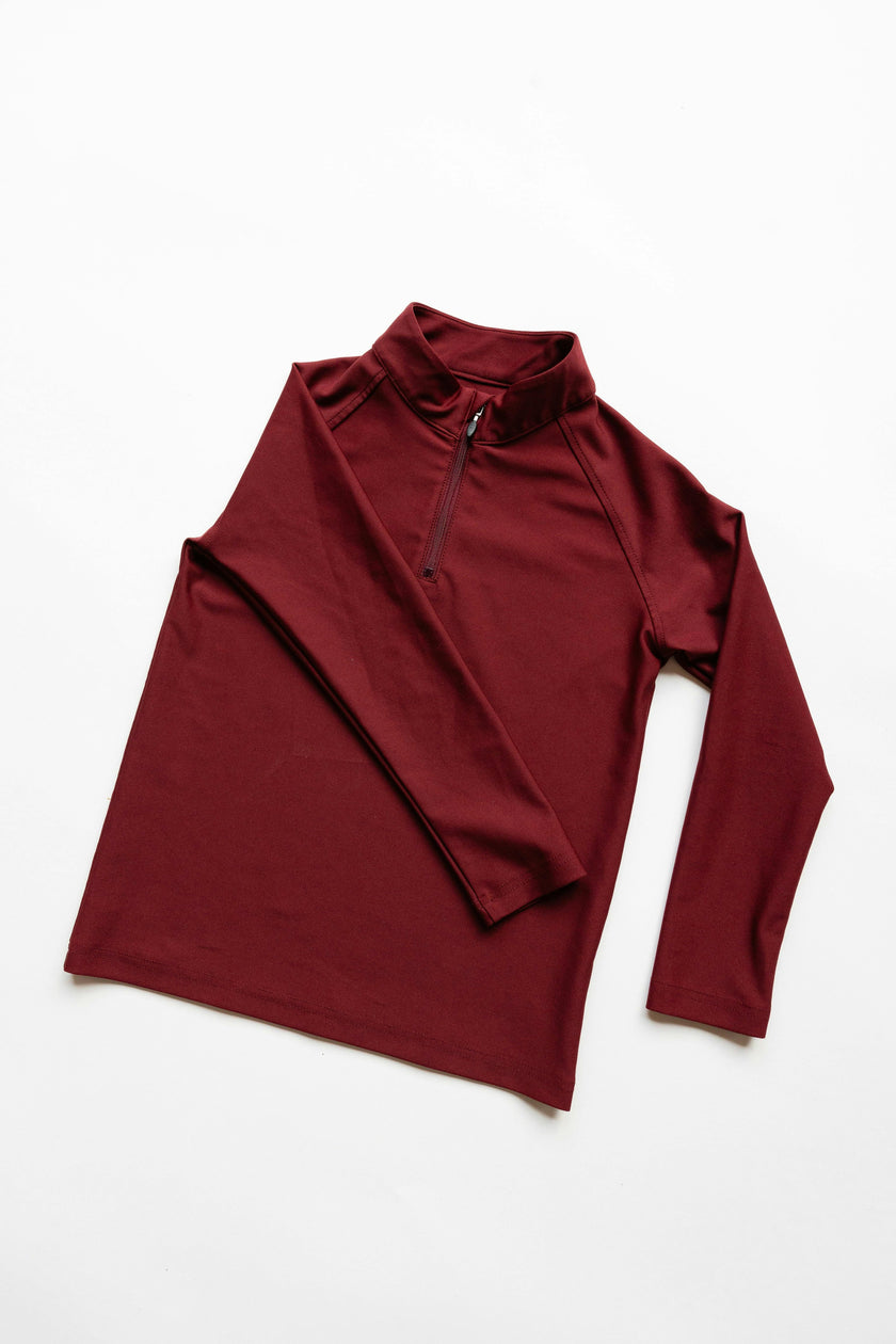 maroon half-zip