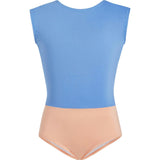 The Upper West High Neck 2-Tone One-Piece Swimsuit, Salmon Sky