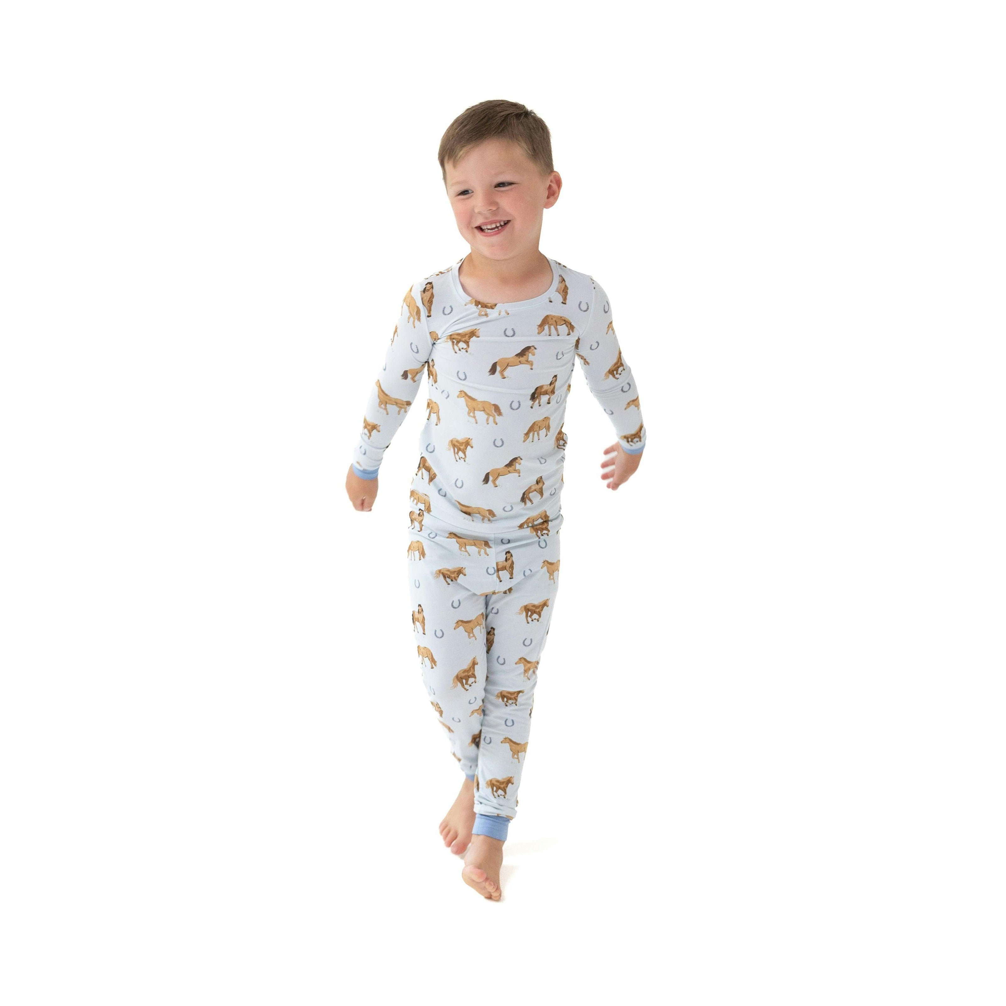 Horses - Blue - Long Sleeve Loungewear Set