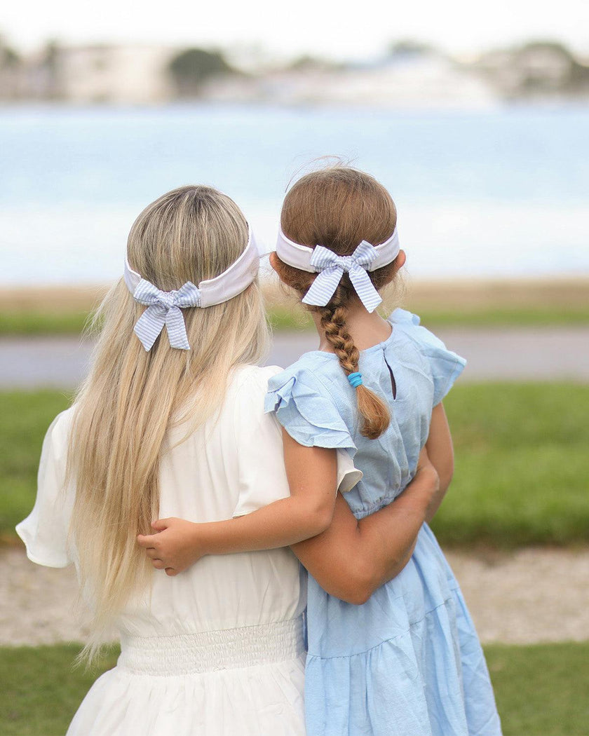 Customizable White Visor, Pink Bow (Youth/Junior)