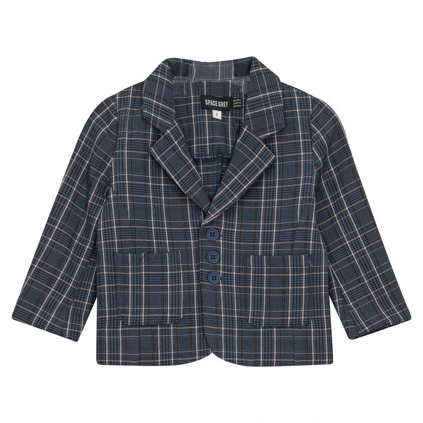 Woven Plaid Blazer Beige