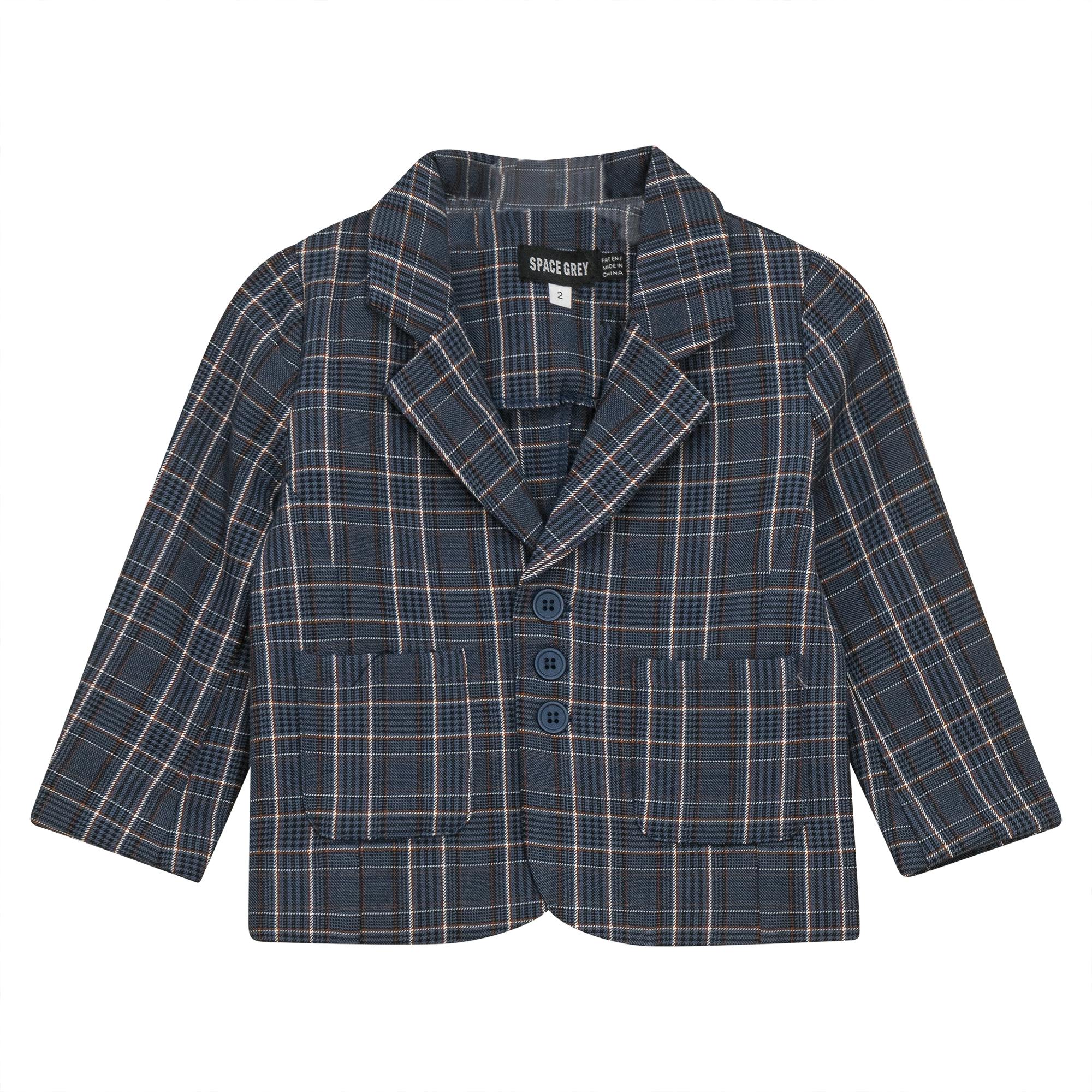 Woven Plaid Blazer Beige
