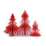 Pink & Red Christmas Tree Honeycomb Set