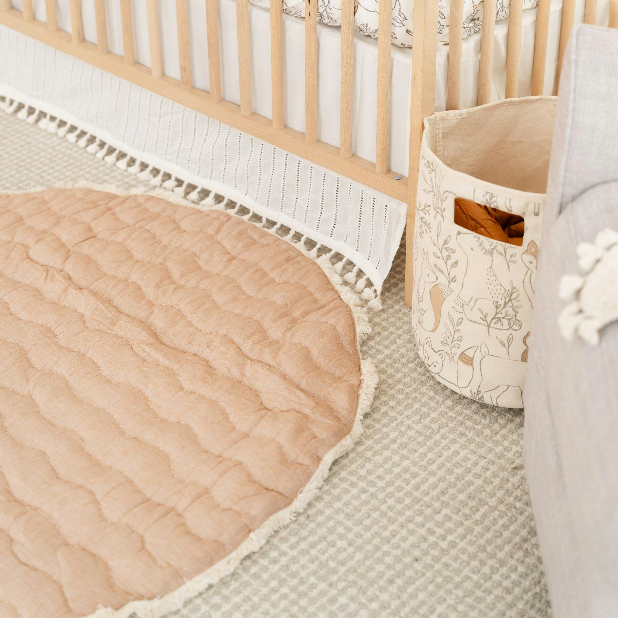 Ezra Woodland Animal Cotton Quilted Baby Play Mat